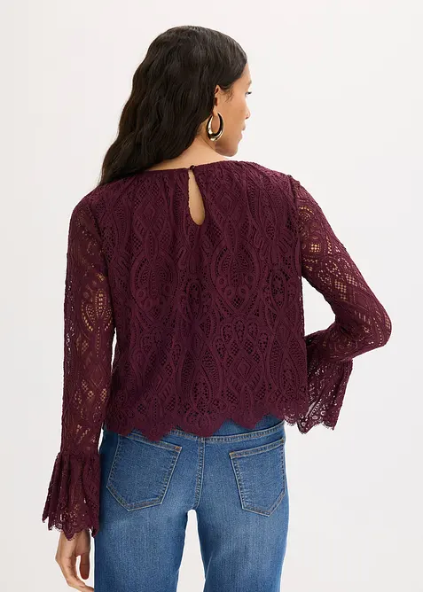 Spetsblus med volanger, bonprix