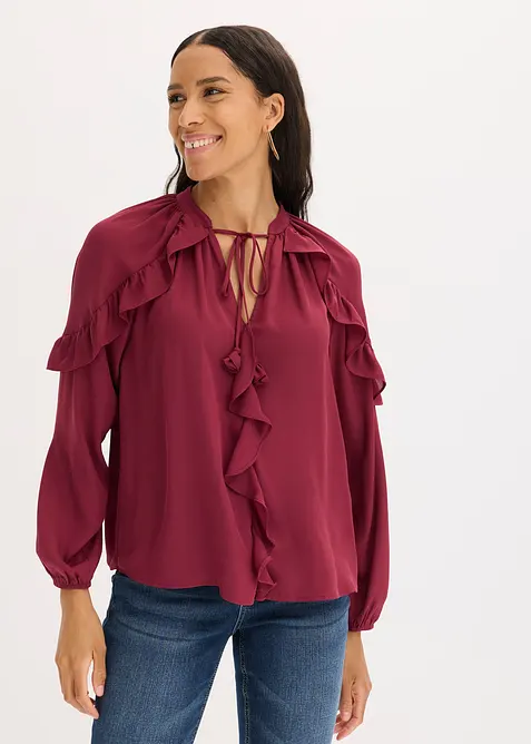 Blustunika med volanger, bonprix