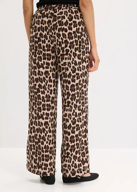 Palazzobyxa av satin med mjukt fall, bonprix