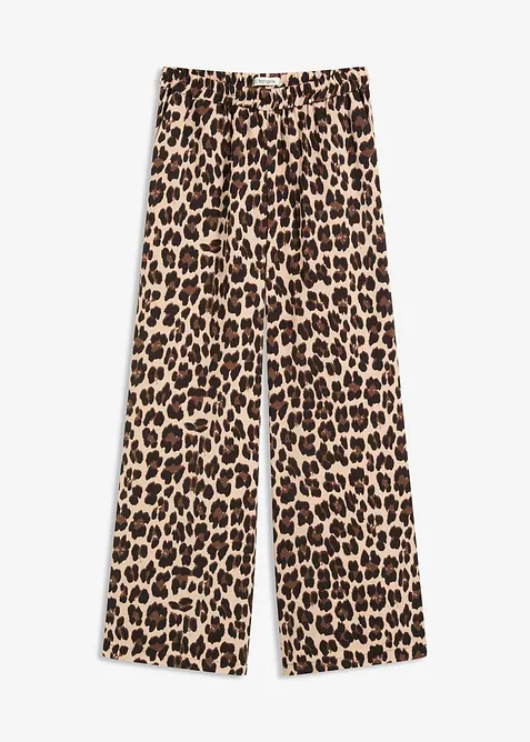 Palazzobyxa av satin med mjukt fall, bonprix