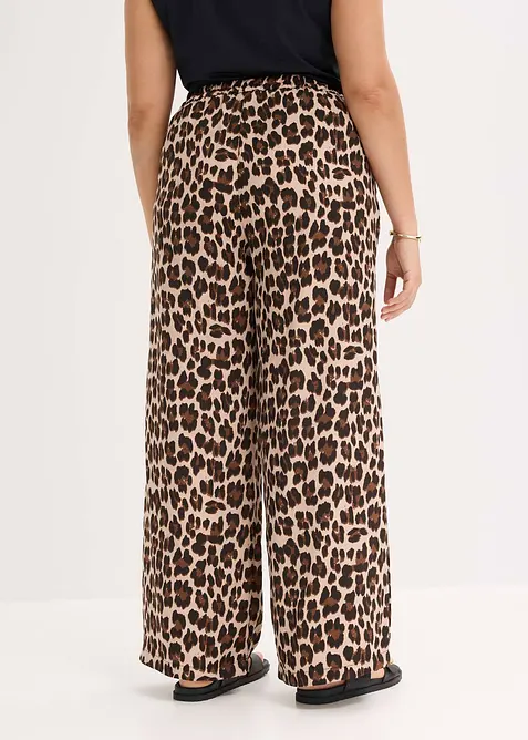 Palazzobyxa av satin med mjukt fall, bonprix