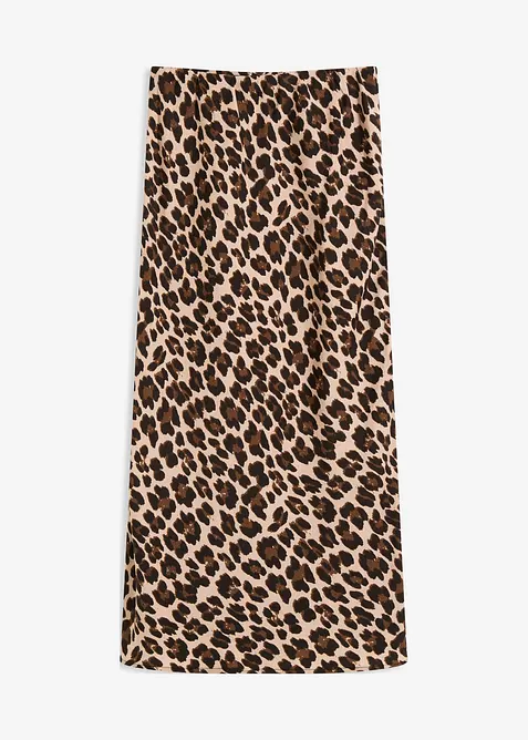 Midikjol av satin med mjukt fall, bonprix