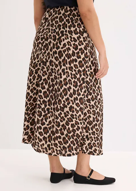 Midikjol av satin med mjukt fall, bonprix