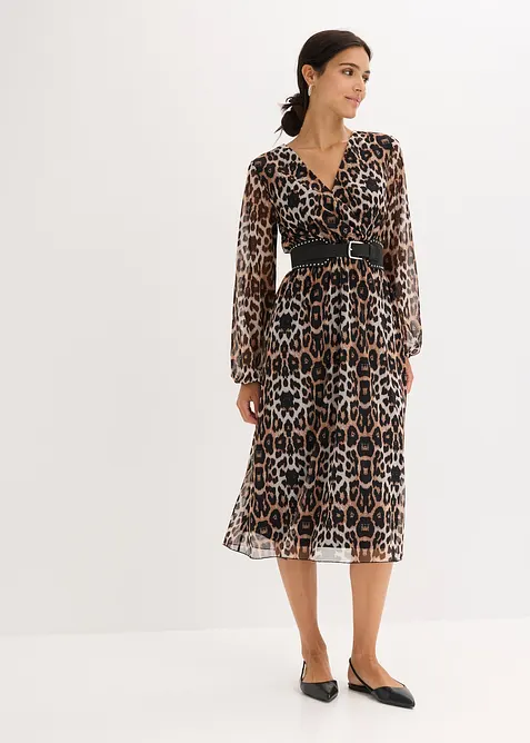 Midiklänning av mjuk mesh, bonprix