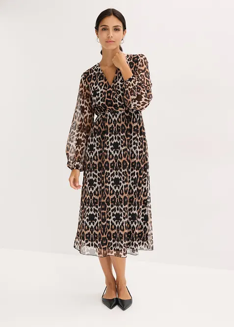 Midiklänning av mjuk mesh, bonprix