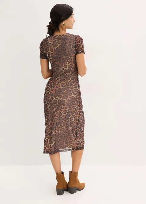 Midiklänning av mjuk mesh, bonprix