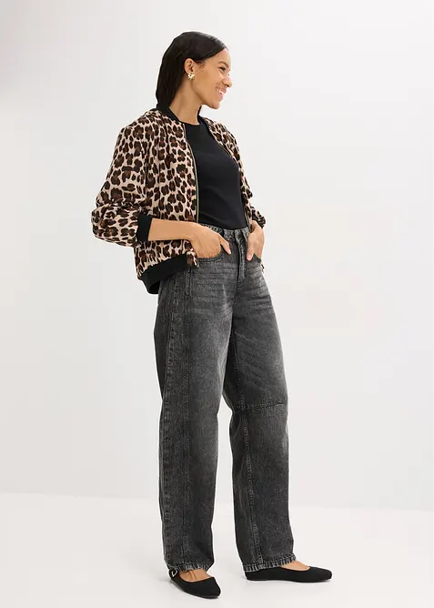 Blusjacka av satin med mjukt fall, bonprix