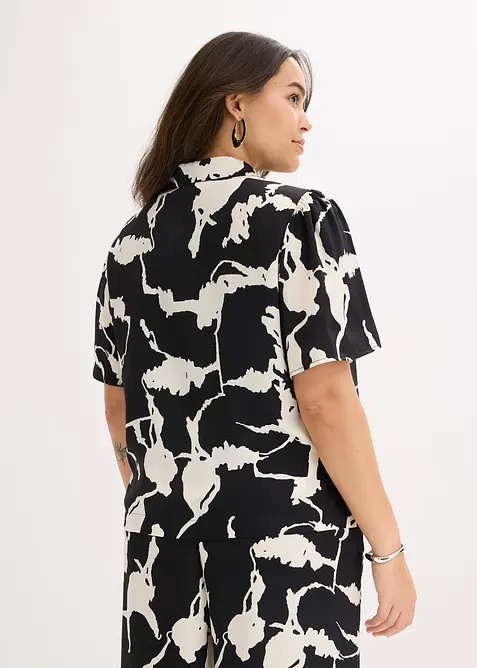 Blus av böljande satin, bonprix