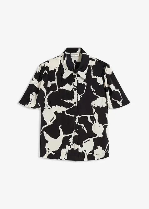 Blus av böljande satin, bonprix