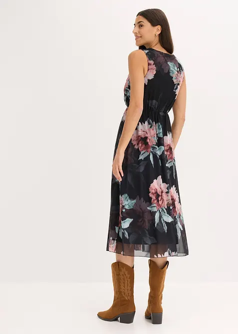 Midiklänning av mjuk mesh, bonprix