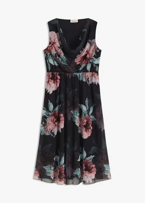 Midiklänning av mjuk mesh, bonprix