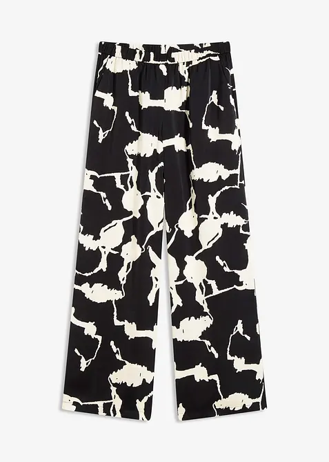 Palazzobyxa av satin med mjukt fall, bonprix