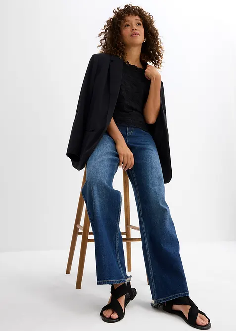 Straight jeans medelh&ouml;g midja, bonprix