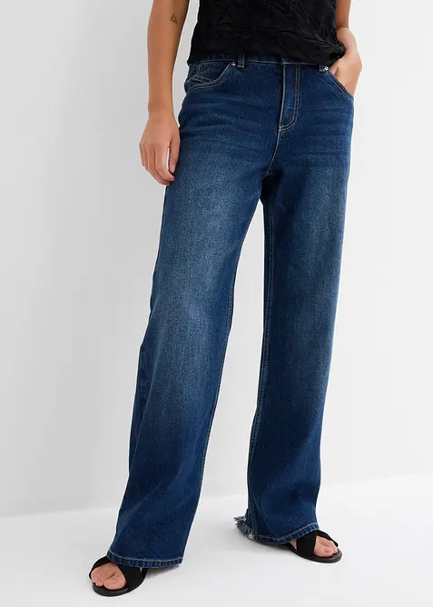Straight jeans medelh&ouml;g midja, bonprix
