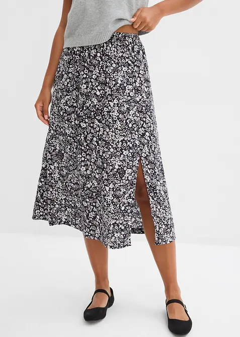 Midikjol av viskos, bonprix