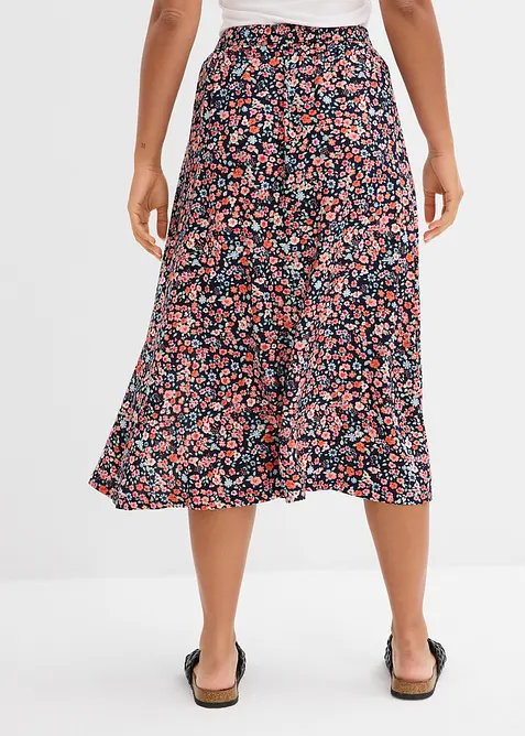 Midikjol av viskos, bonprix