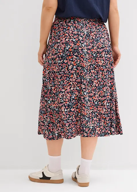 Midikjol av viskos, bonprix