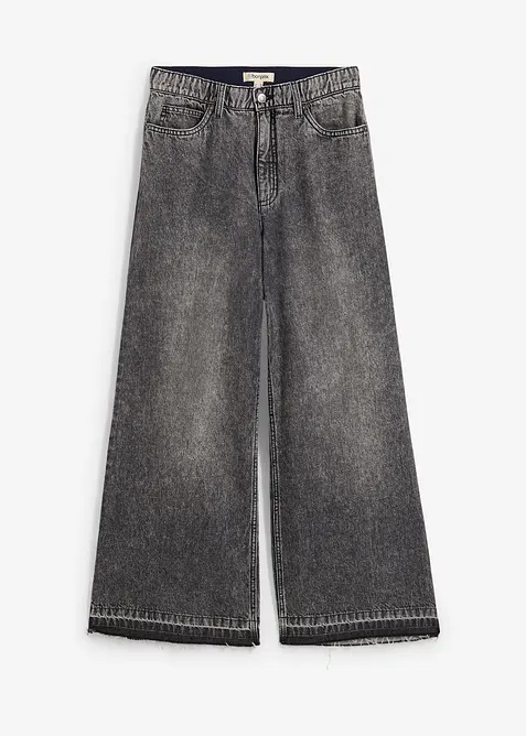 Wide Leg Jeans, cropped, bonprix