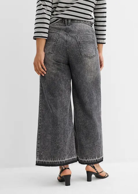 Wide Leg Jeans, cropped, bonprix