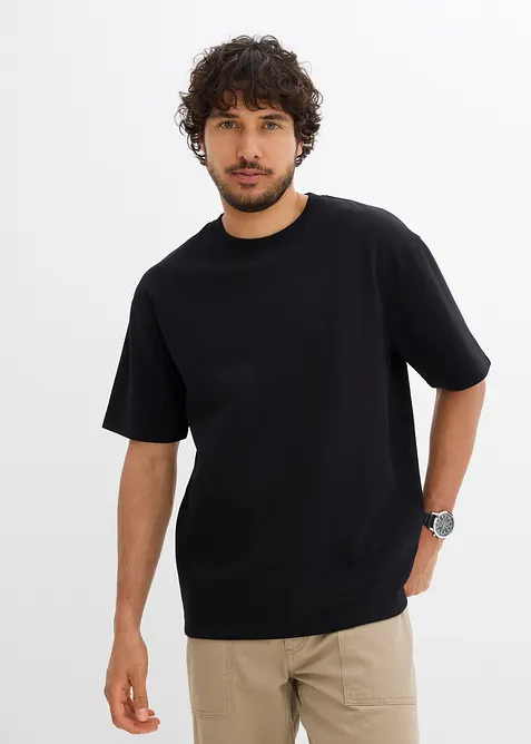 T-shirt av heavy jersey med struktur, Loose Fit, bonprix