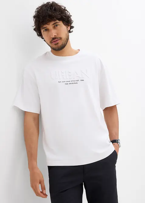 T-shirt med 3D-tryck i ren ekologisk bomull, Loose Fit, bonprix