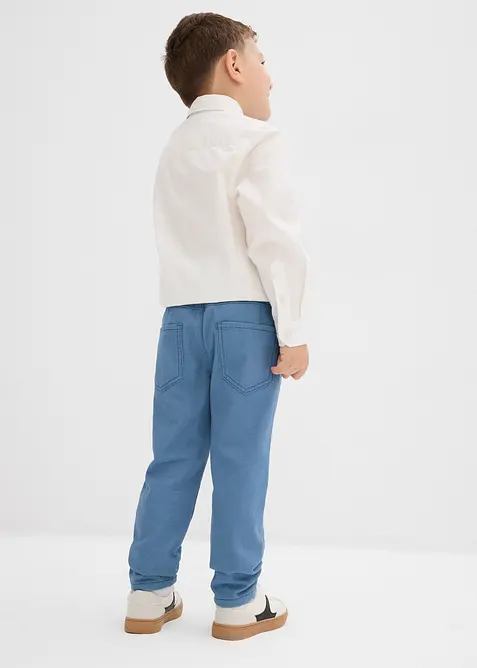 Regular Fit dra på-byxa i ren bomull, Straight, bonprix