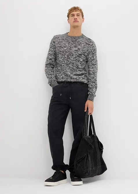 Grovstickad tröja i bomullsblandning, bonprix