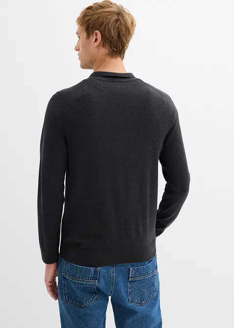 Finstickad tröja i bomullsblandning, bonprix