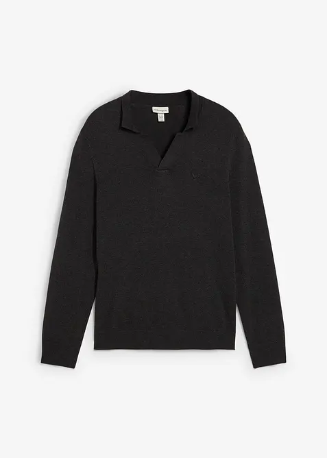 Finstickad tröja i bomullsblandning, bonprix