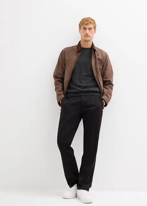 Finstickad tröja i bomullsblandning, bonprix