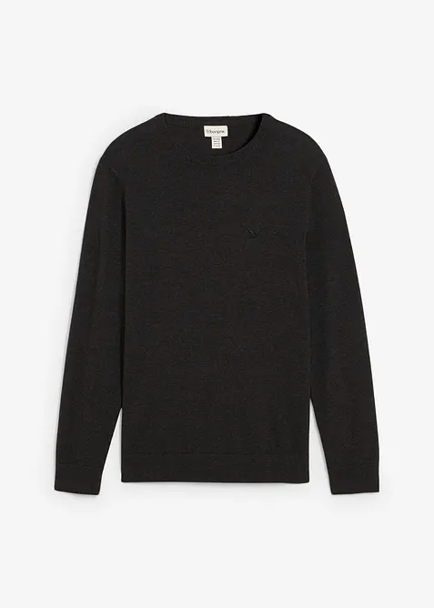 Finstickad tröja i bomullsblandning, bonprix