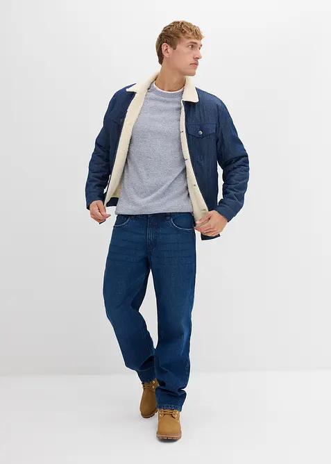 Finstickad tröja i bomullsblandning, bonprix