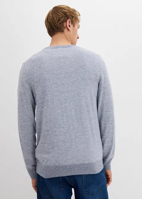 Finstickad tröja i bomullsblandning, bonprix