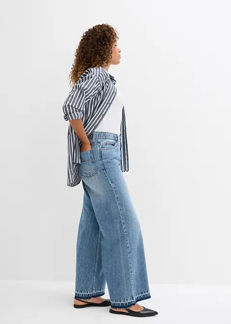 Wide Leg Jeans, cropped, bonprix