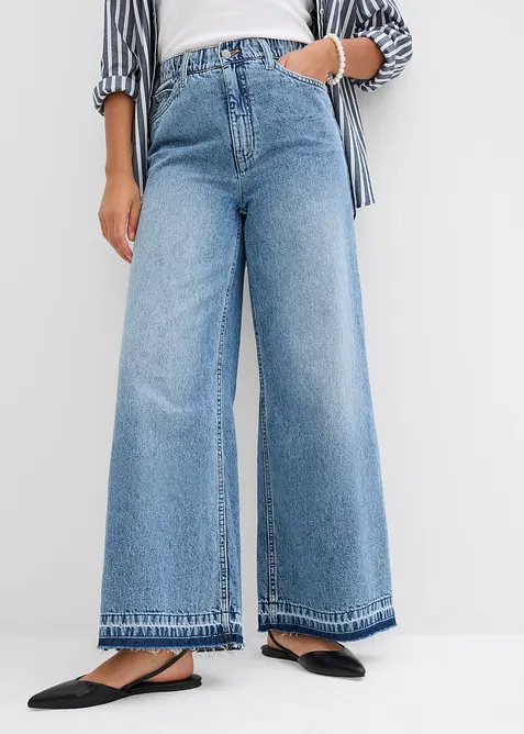 Wide Leg Jeans, cropped, bonprix