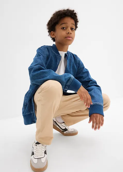 Jeansjacka för barn i blusmaterial av ren bomull, bonprix