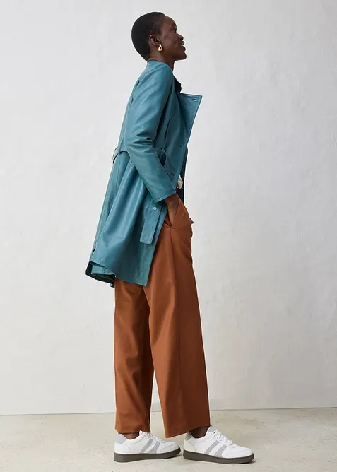 Trenchcoat av lammnappa, bonprix