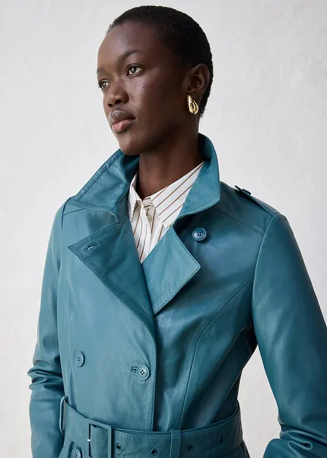 Trenchcoat av lammnappa, bonprix