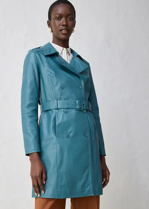 Trenchcoat av lammnappa, bonprix