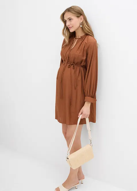 Mamma-/amningsblusklänning i böljande viskos, bonprix