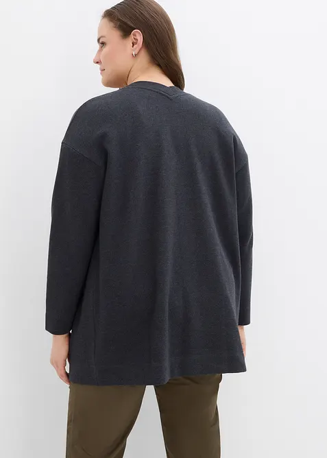 Lång trikåjacka av mjuk bomullsmix, bonprix