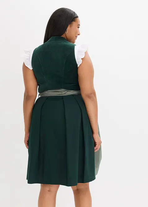 Dirndl med sammetlivstycke och satinförkläde (2 delar), bonprix