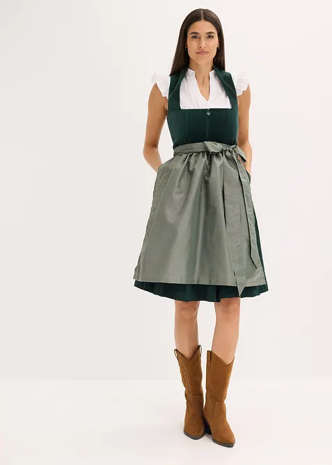 Dirndlblus med ståkrage ochj ryschärmar, bonprix