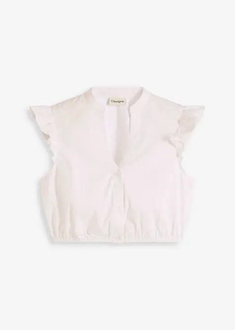 Dirndlblus med ståkrage ochj ryschärmar, bonprix