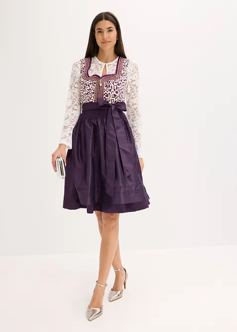 Dirndl med broderat förkläde (2 delar), bonprix