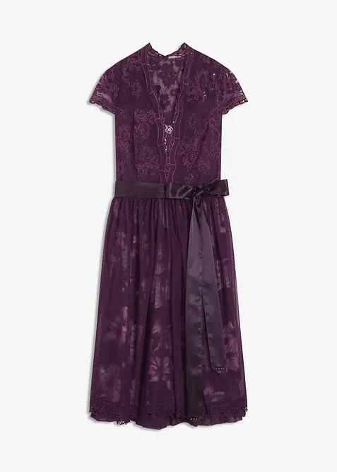 Dirndl med broderi och sammetskjol (2 delar), bonprix