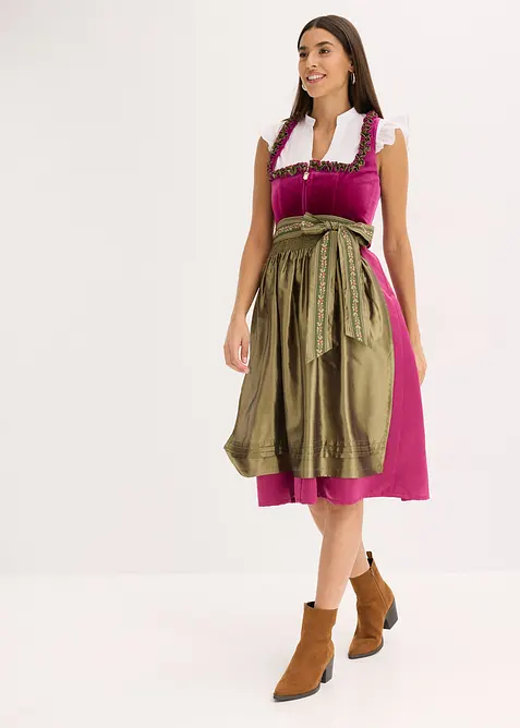 Mellanlång dirndl med sammet (2 delar), bonprix