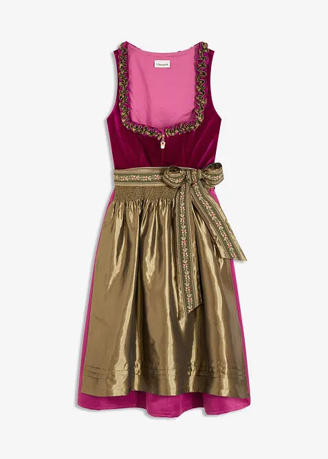 Mellanlång dirndl med sammet (2 delar), bonprix