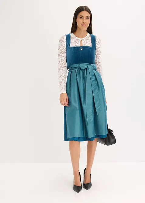 Mellanlång dirndl med sammet (2 delar), bonprix