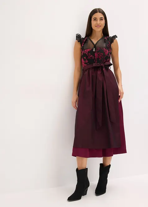 Mellanlång dirndl med sammet (2 delar), bonprix